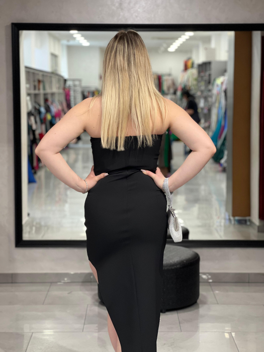 Rochie neagra mulata cu decor de pietre 3302 [7]