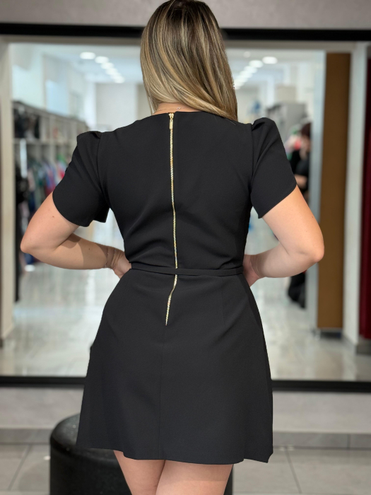 Rochie neagra cu fermoar pe spate [3]