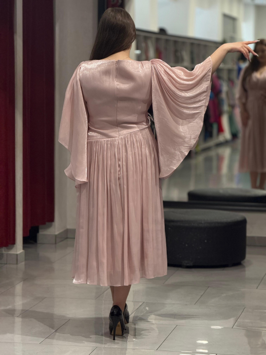 Rochie midi roz praf [4]