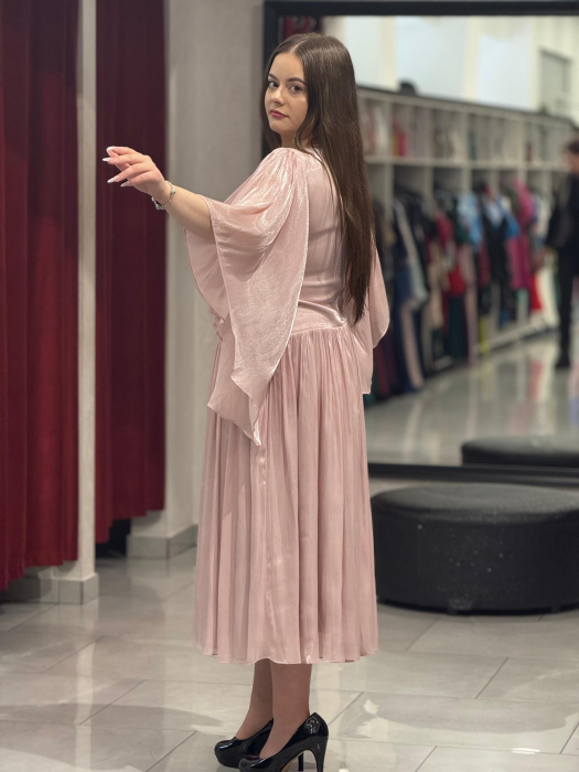 Rochie midi roz praf [3]
