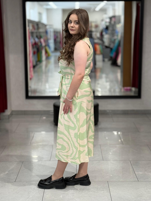 Rochie verde cu print floral [2]