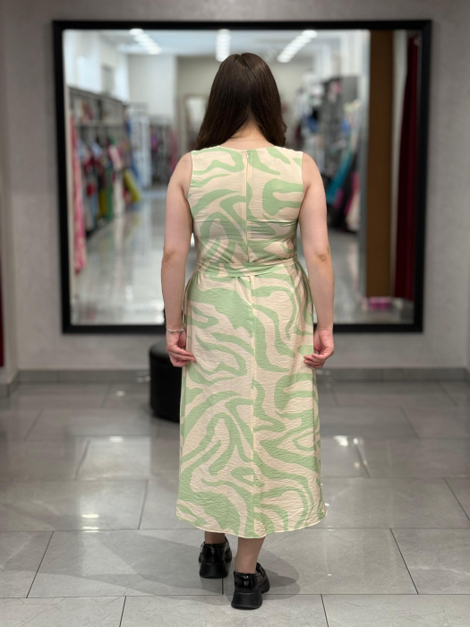 Rochie verde cu print floral [3]