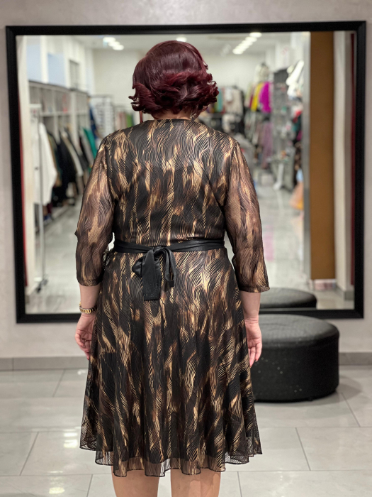 Rochie neagra cu auriu 8020 [3]