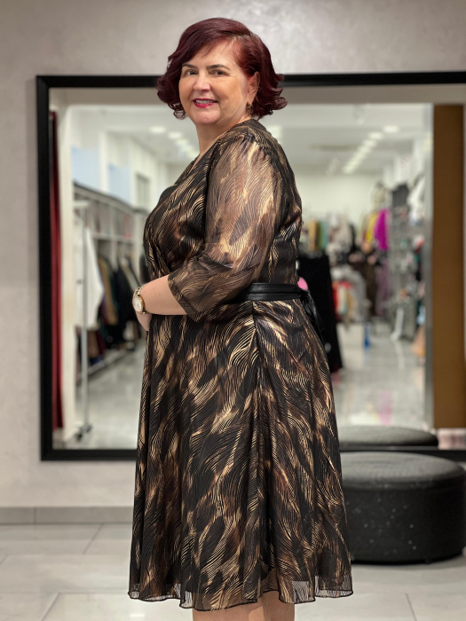 Rochie neagra cu auriu 8020 [2]