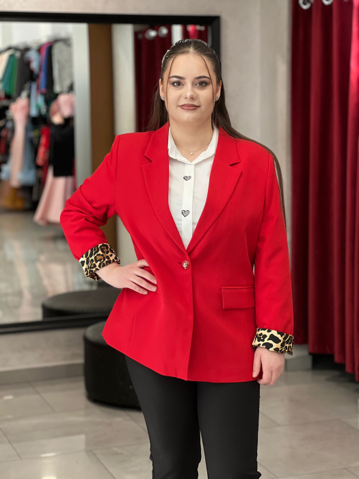 Sacou damă cu manseta animal-print 518 [1]