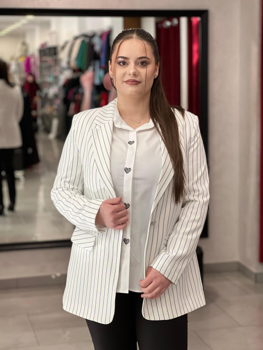 Sacou alb office in dungi [2]