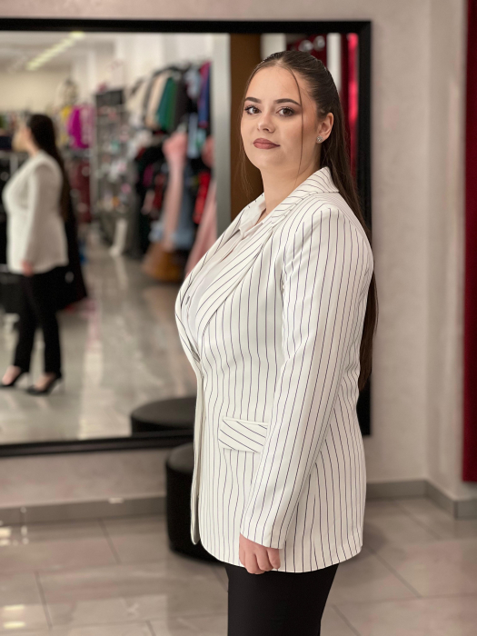 Sacou alb office in dungi [3]