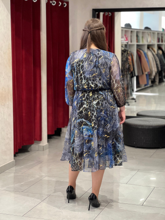 Rochie albastru cu auriu Ebise [3]
