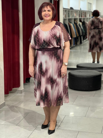 Rochii de seara - Rochie visinie cu insertii aurii mod.8111