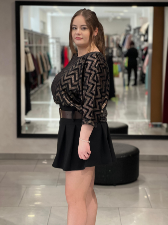 Bluză catifea arămiu și negru [1]
