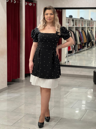 Rochie neagra perle 3271