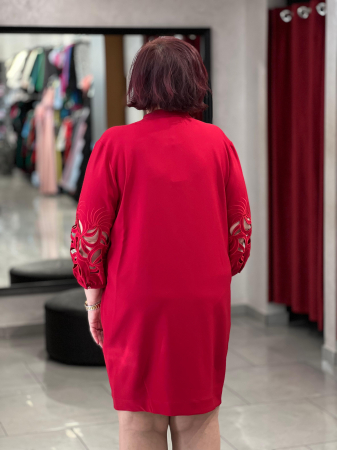 Rochie uni cu decupaj la maneci [3]