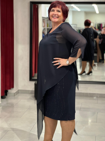 Rochie cu pelerina asimetrica 2369 [2]