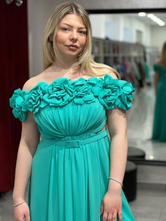 Rochie lunga cu flori aplicate 6375 [1]