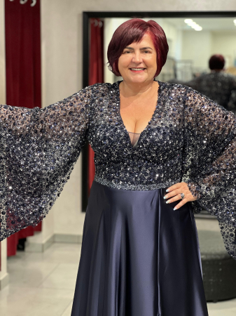Rochie satinată cu maneci deosebite 9048 [1]