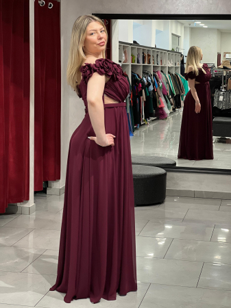 Rochie lunga cu flori aplicate 6375 [2]
