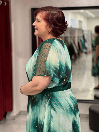 Rochie verde cu insertii aurii mod.8111 [1]
