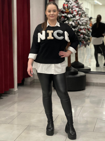 Pulover dama nice cu scris 3D  [1]