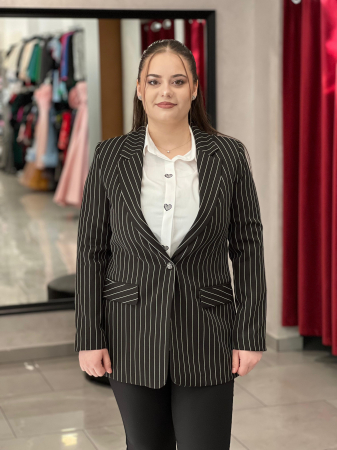 Sacouri - Sacou negru office in dungi 