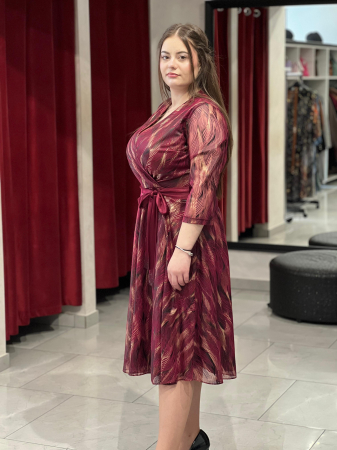 Rochie visinie cu auriu 8020 [2]