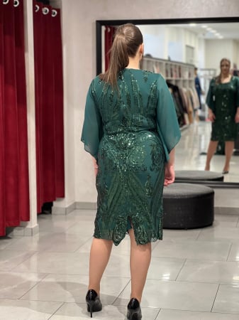 ​​​​​​​Rochie scurta verde cu paiete  [3]