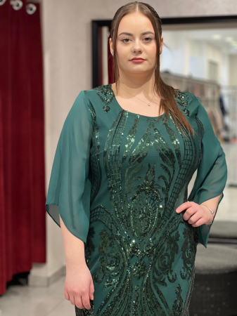 ​​​​​​​Rochie scurta verde cu paiete  [1]