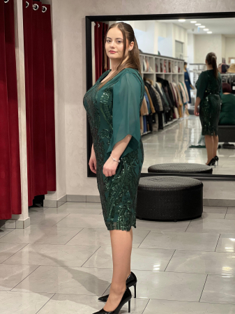 ​​​​​​​Rochie scurta verde cu paiete  [2]