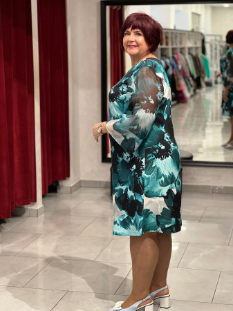Rochie scurta cu model floral si strasuri 9855 [2]