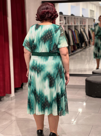 Rochie verde cu insertii aurii mod.8111 [2]