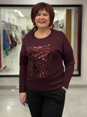 Imbracaminte femei - Bluza vișinie cu paiete