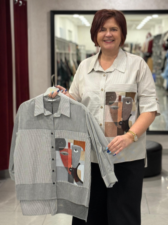 Bluze - Cămașă dungi si desen 52823