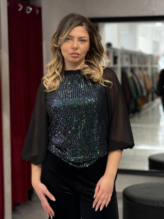 Bluze - Bluza neagra cu paiete 1061