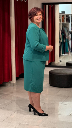 Costum verde - rochie si sacou [3]
