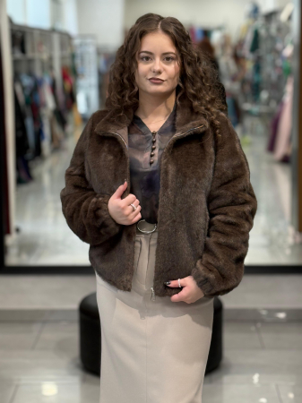 Scurte - Haina blană eco maro