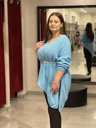 Pulover bleo asimetric cu colț [3]