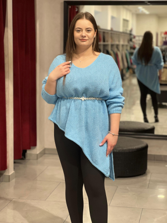 Pulover bleo asimetric cu colț [1]