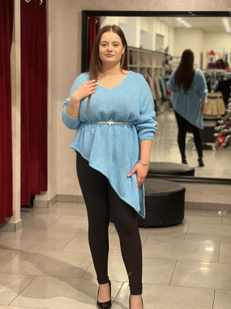 Pulover bleo asimetric cu colț [2]