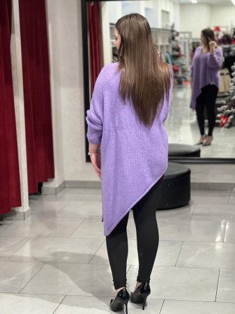 Pulover lila asimetric cu colț [5]