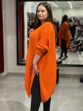 Pulover portocaliu asimetric cu colț [2]