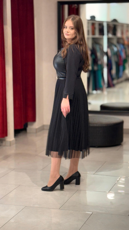 Rochie piele eco si tulle [1]