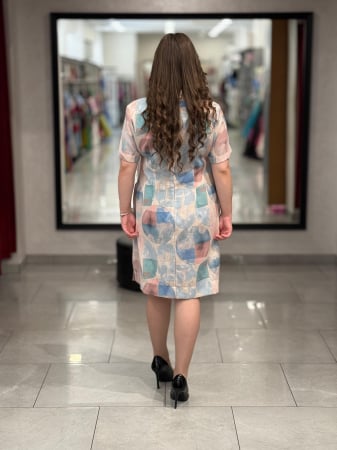 Rochie bumbac cu model albastru mod. 204 [3]