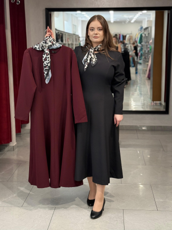 Rochie burgundia cu esarfa [4]