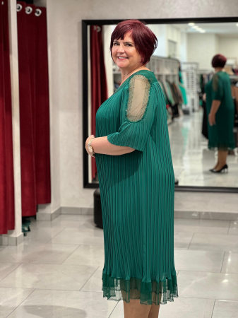 Rochie cu pliuri si strasuri asimetrica 019-024 [2]