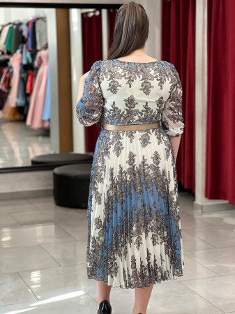 Rochie alba cu pliuri 1211 [2]