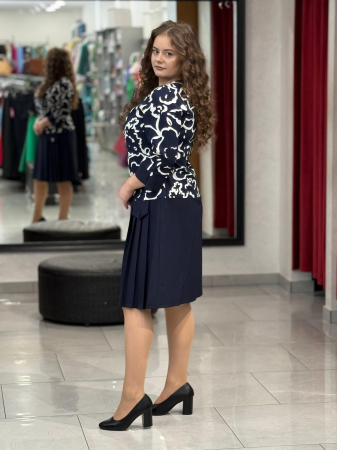 Rochie bleomarin și alb 9771 [2]