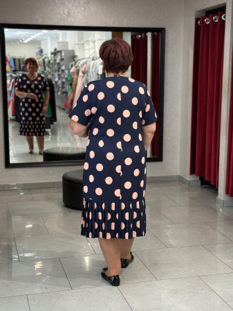 Rochie bleomarin cu buline roz 4259 [2]