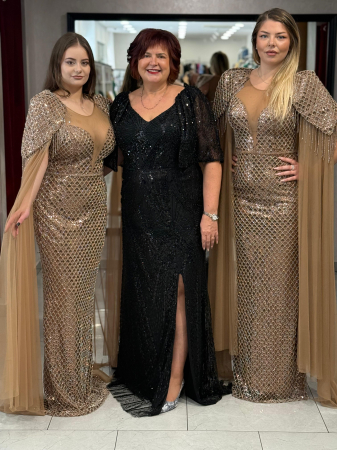 Rochii de seara - Rochie lunga aurie 9044