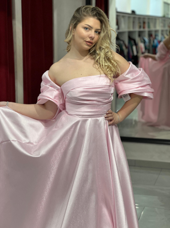 Rochie lunga roz deschis 3112 [1]