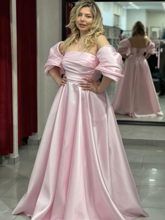 Rochii de seara - Rochie lunga roz deschis 3112