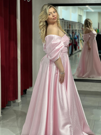 Rochie lunga roz deschis 3112 [6]